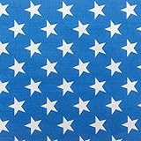 The Fabric Exchange Stars Print Poly Cotton 60 Inch Fabric by The Yard (Royal Blue)