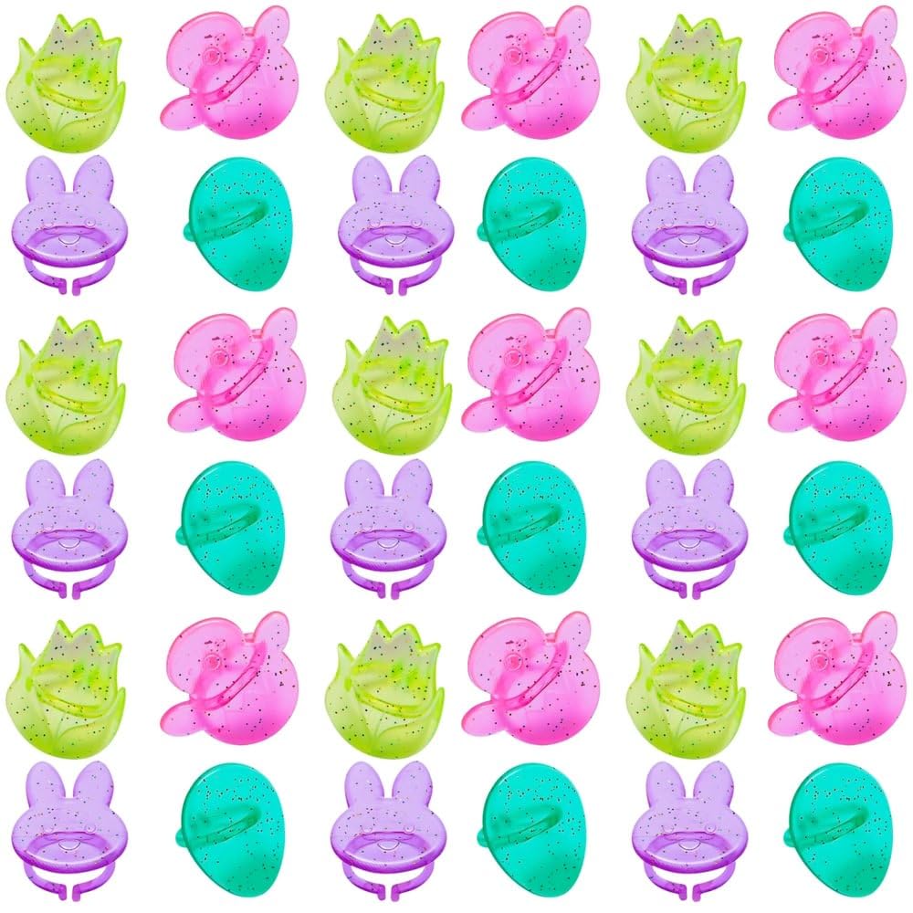 Fun Express Bulk 48 Pieces Easter Glitter Rings