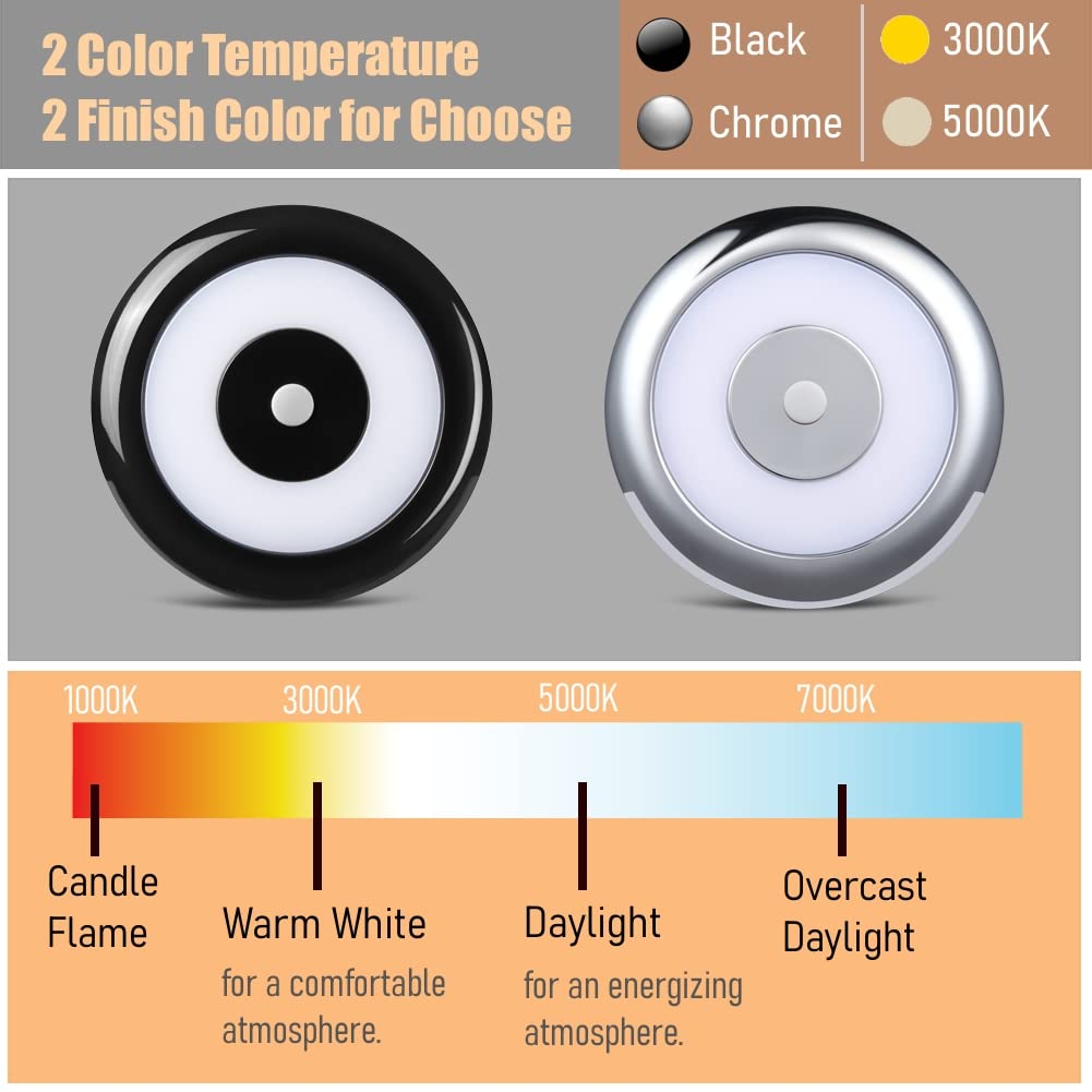 acegoo LED Plafoniera 12V per Camper Illuminazione Interna, Due colori (bianco caldo/blu) per Auto Caravan Barca Yacht, con Interruttore dimmer integrato, 3000K 235lm 4PCS Cromo Materiale PC