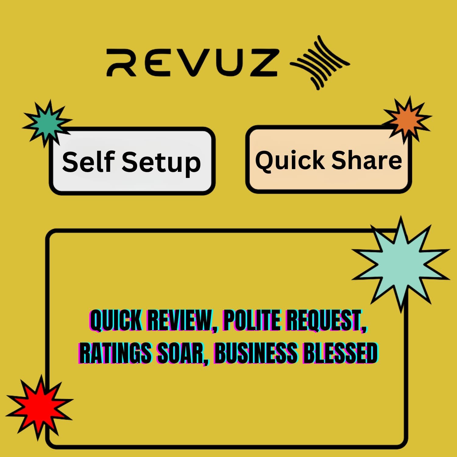 REVUZ Gooogle Review Standee with QR Code and NFC chip | Tap or Scan | Elevate Your Online Reputation Effortlessly | Zero Hassle Self-Setup (2) 3