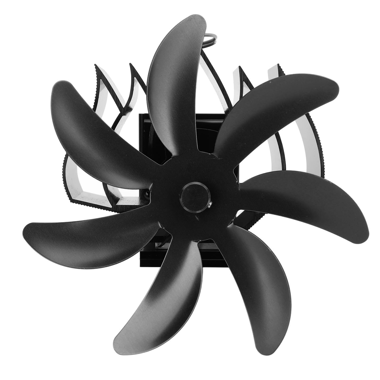 SIXRUN Ventilatore per Stufa a Legna Ventilatore per Caminetto Alimentato a Calore in Lega di Alluminio 7 Pale Design a Basso Rumore da Appendere Alla Parete per Camino Domestico Stufa a Legna