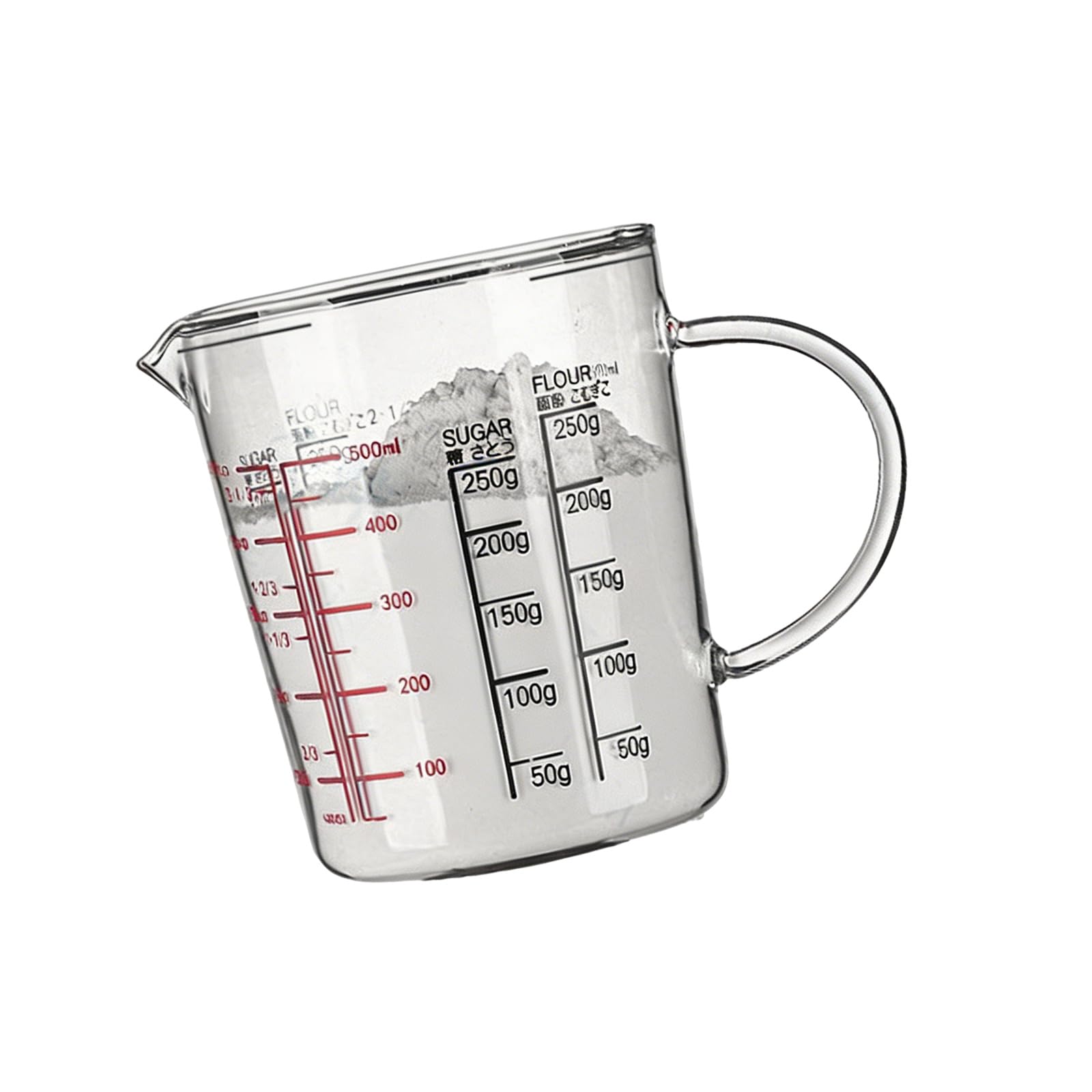 Whoasyst Sturdy Glass Measuring Cup Multiple Capacity Home Baking Essential Equipments for Kitchen Use Glass Measuring Cup