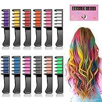 Vista 7 de Peines de Tiza para el Cabello de 12 Colores Diversión Festiva, 2026 Nuevos Colores Temporales de Cabello con Purpurina Peines de Tiza