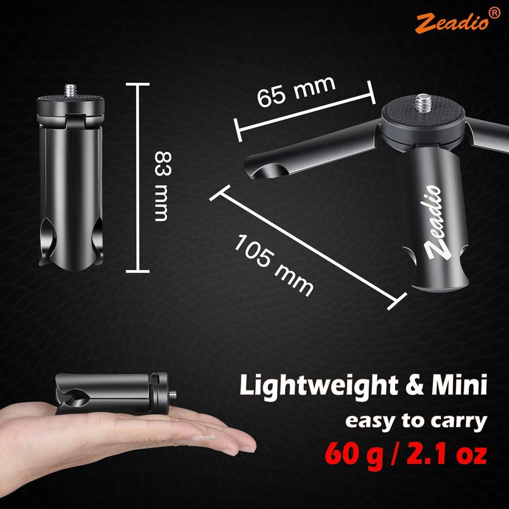 Zeadio Metal Mini Tripod with Tripod Smartphone Mount, Fits for Smooth 4, Osmo Mobile, Vimble 2, Gimbal Handle Grip Stabilizer, iPhone and All Android Smartphones : Electronics