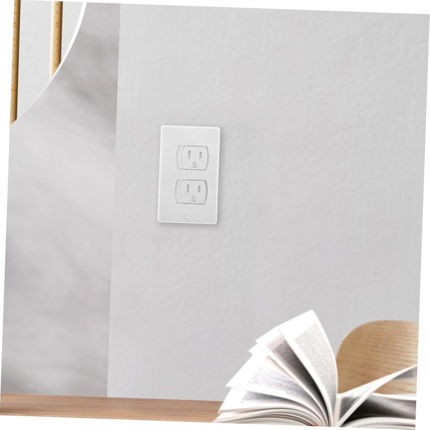 Generic 6Pcs Childproof Outlet Covers Automatic Rebound Design for Safety Wall Socket Plug Covers for Home and Classroom Use Arc Edges to Prevent Scratches image 2
