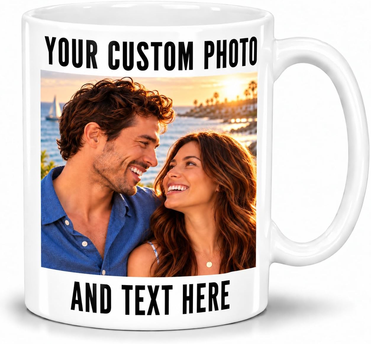 Custom Mug - Personalized Coffee Mug with Photo, Logo, or Text | Funny Coffee Cup | Custom Gifts for Men & Women | Customized Mugs Photo Mugs With Names 11oz Printed on Both Sides