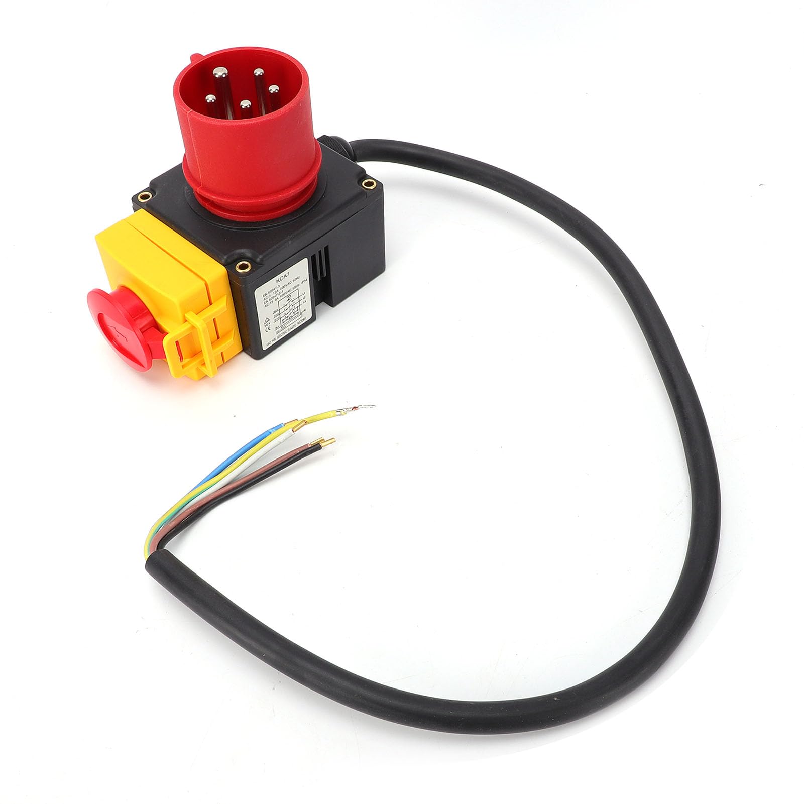 Interruptor de Seguridad Electromagnético Industrial Botón de Encendido y Apagado Trifásico Duradero para Maquinaria de Carpintería con Función de Parada de Emergencia para Herramientas