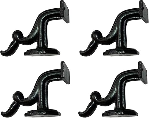 Miniatura 3 de Adonai Hardware "Izrahiah" - Soportes de pasamanos medianos de hierro forjado antiguo (2.3 pulgadas x 4 unidades, negro mate) para fácil