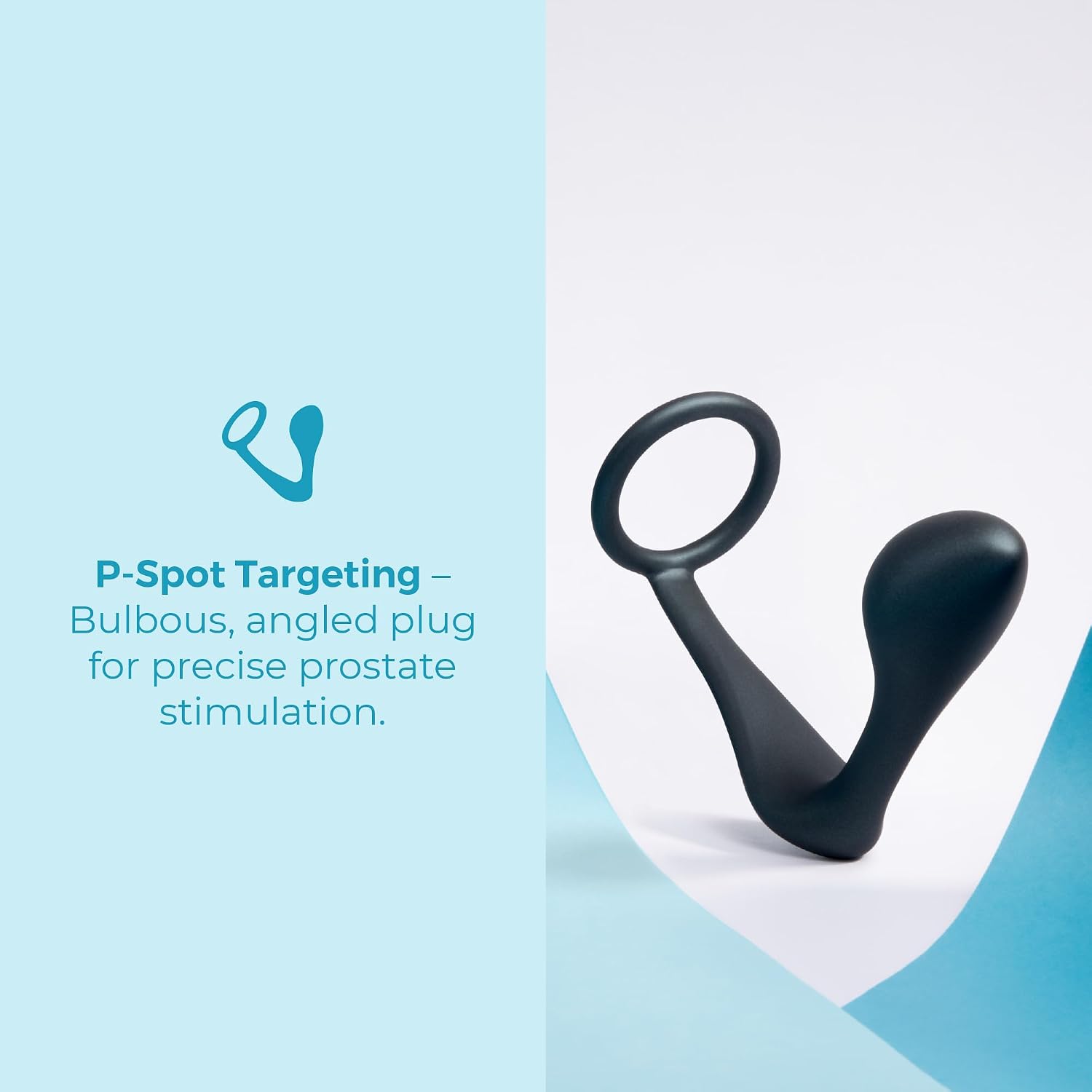 b-Vibe Ringer Sleek Tapered Cock Ring and Butt Plug - Silicone Anal Plug for A-Spot, G-Spot, and P-Spot Stimulation, Anal Toys for Adults (Ringer, Black)