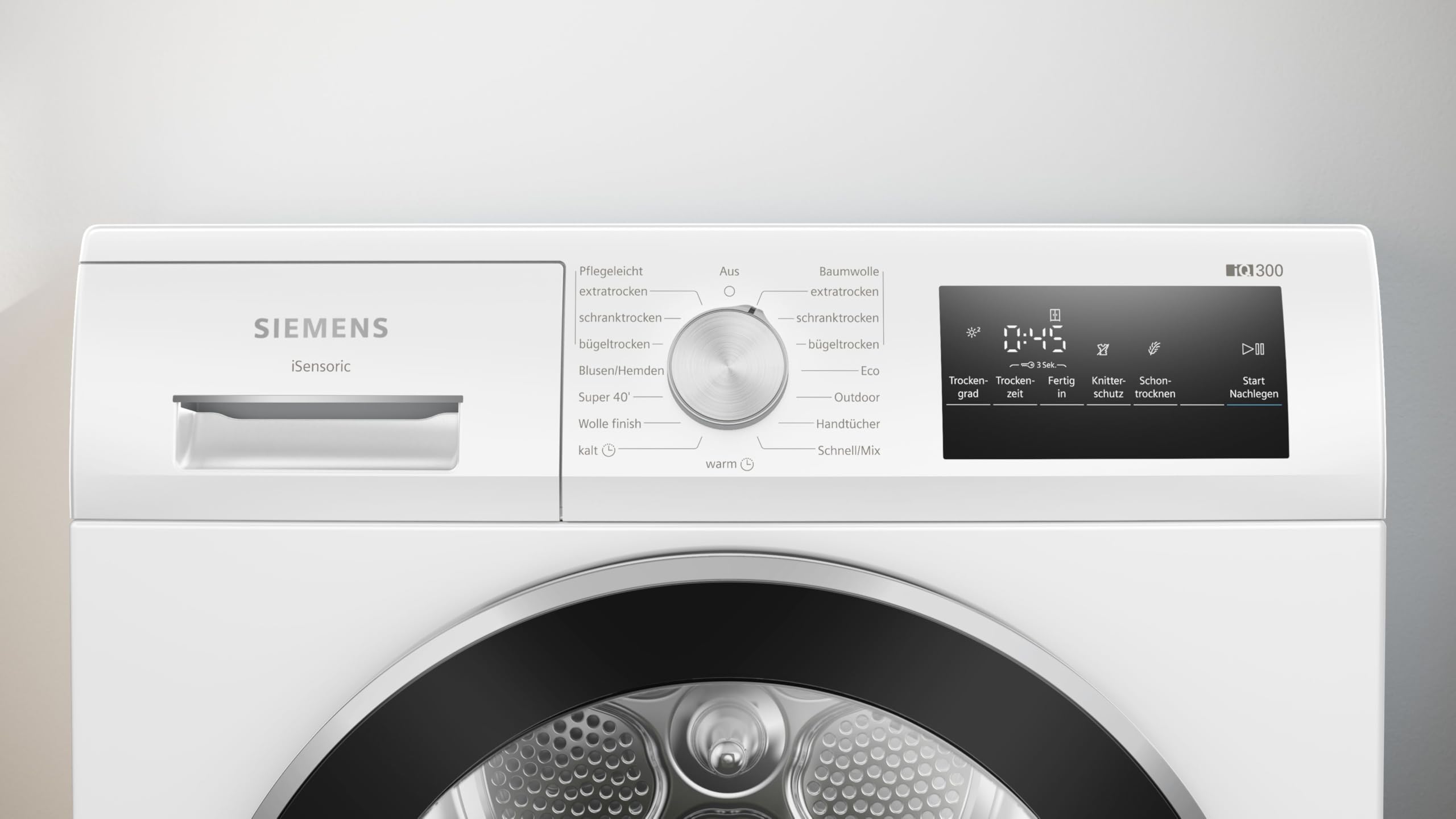Siemens iQ300 Wärmepumpentrockner 8 kg autoDry WT45HV0EM | Schonend trocknen mit autoDry, super40-Programm, easyClean Filter für schnelle Pflege, großes LED Display für beste Übersicht