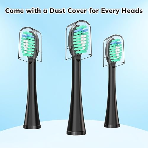 Miniatura 14 de Paquete de 6 cabezales de repuesto para cepillo de dientes para Waterpik Sonic Fusion, compatibles con SF-01/SF-02/SF-03/SF-04, color negro