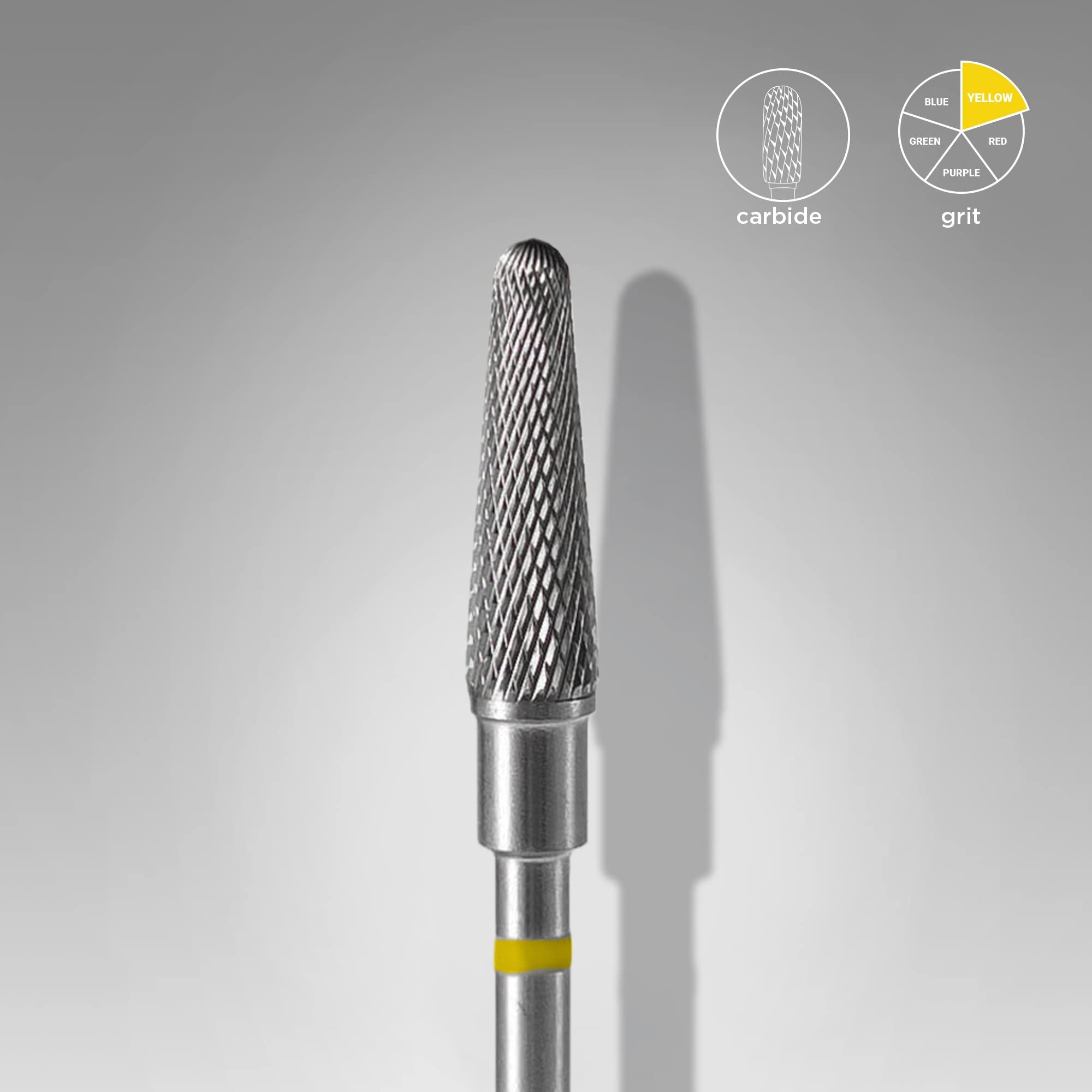 Drill Bit Nail acrylic gel polygel Carbide "Frustum" Yellow Staleks, 4mm - Image 2