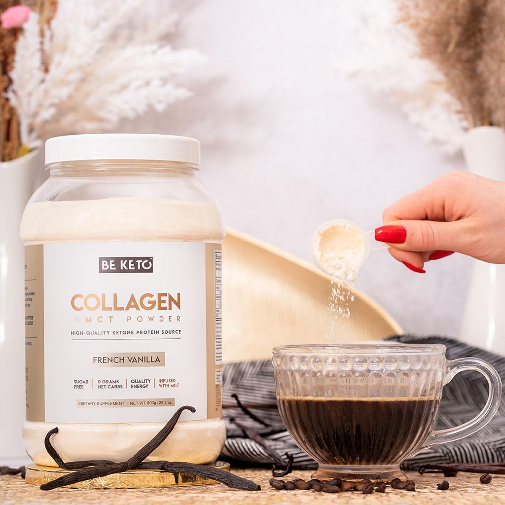 Keto Kollagen mit Öl MCT - Französische Vanille 800g