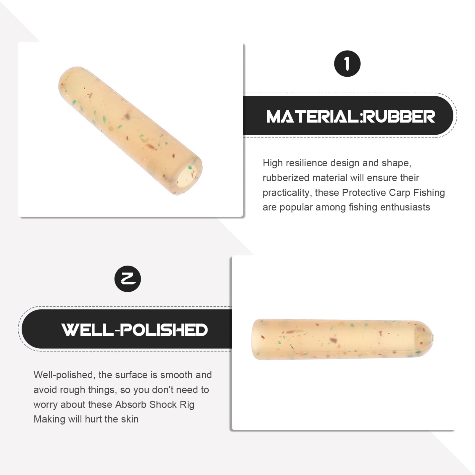 BESPORTBLE Carp Fishing Accessory Set 50pcs Circle Hooks Helicopter Rig Crappie Rigs Fishing Buffer Absorb Shock for Outdoor and