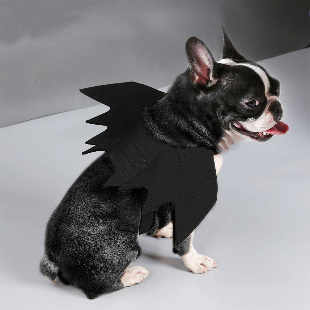 SEIS Dog Halloween Bat Wings Pet Costume Cat Apparel for Dog, Black (M (Chest:22''-26''))