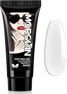 Morovan Poly Gel Nail - Milk Pink 60ml Gel Nail Builder Gel Nail Gel Trendy Nail Art Design Nail Extension Gel Salon Nail Easy DIY Salon Nail at Home for Nail Art Beginner & Professional