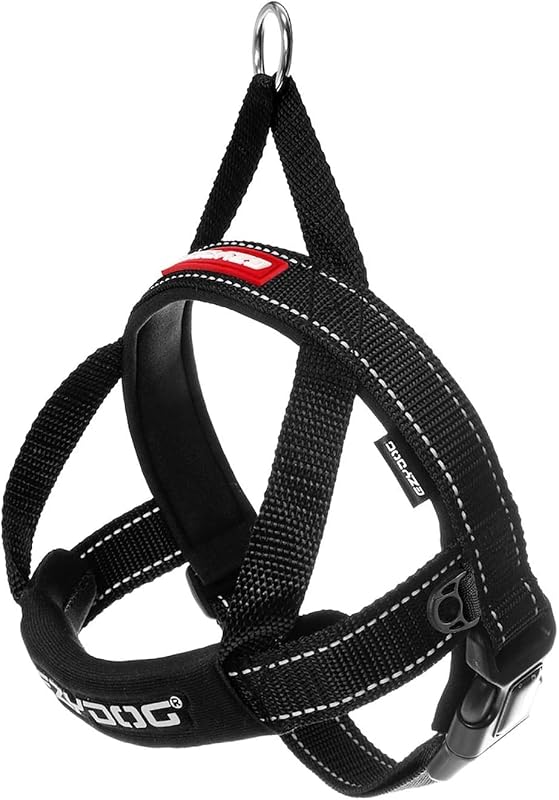 Peitoral Tipo Cabresto EzyDog Quick Fit com Neoprene Macio Grande Preto