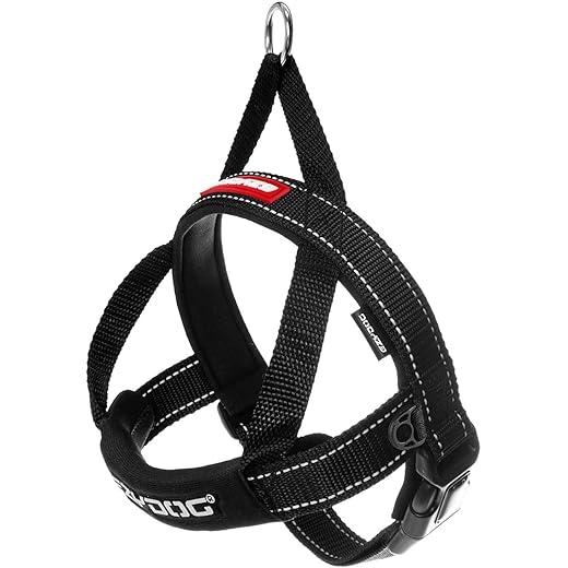 EzyDog Premium Quick Fit Adjustable No-Pull Dog Harness Vest with Reflective Stitching - Perfect for Training, Walking, and Control - Padded for Comfort (Large, Black)