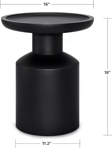Miniatura 3 de SIMPLIHOME Haynes - Mesa redonda de madera de mango maciza de 16 pulgadas de ancho estilo bohemio en color negro, totalmente montada, para sala de