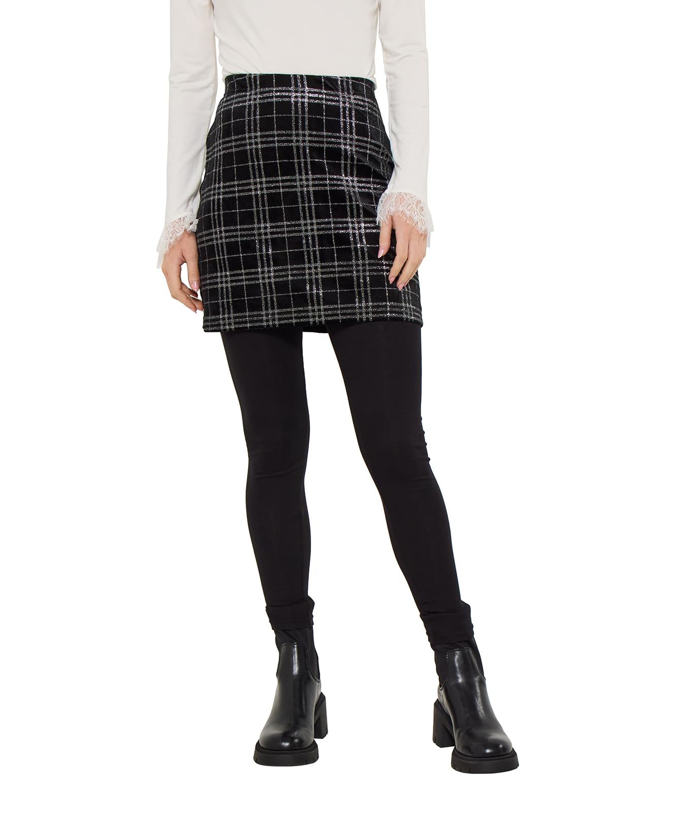 Joe Browns Women's Two-in-One Sparkling Skirted Leggings, Regular, Black, UK 6