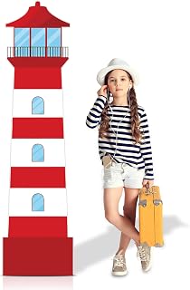 5.25FT Lighthouse Cardboard Cutout Let Your Light Shine VBS Decorations Nautical Party Cardboard Cutouts Stand up Lighthouse Photo Booth Backdrop for Coastal Nautical Party VBS Classroom Outdoor Decor