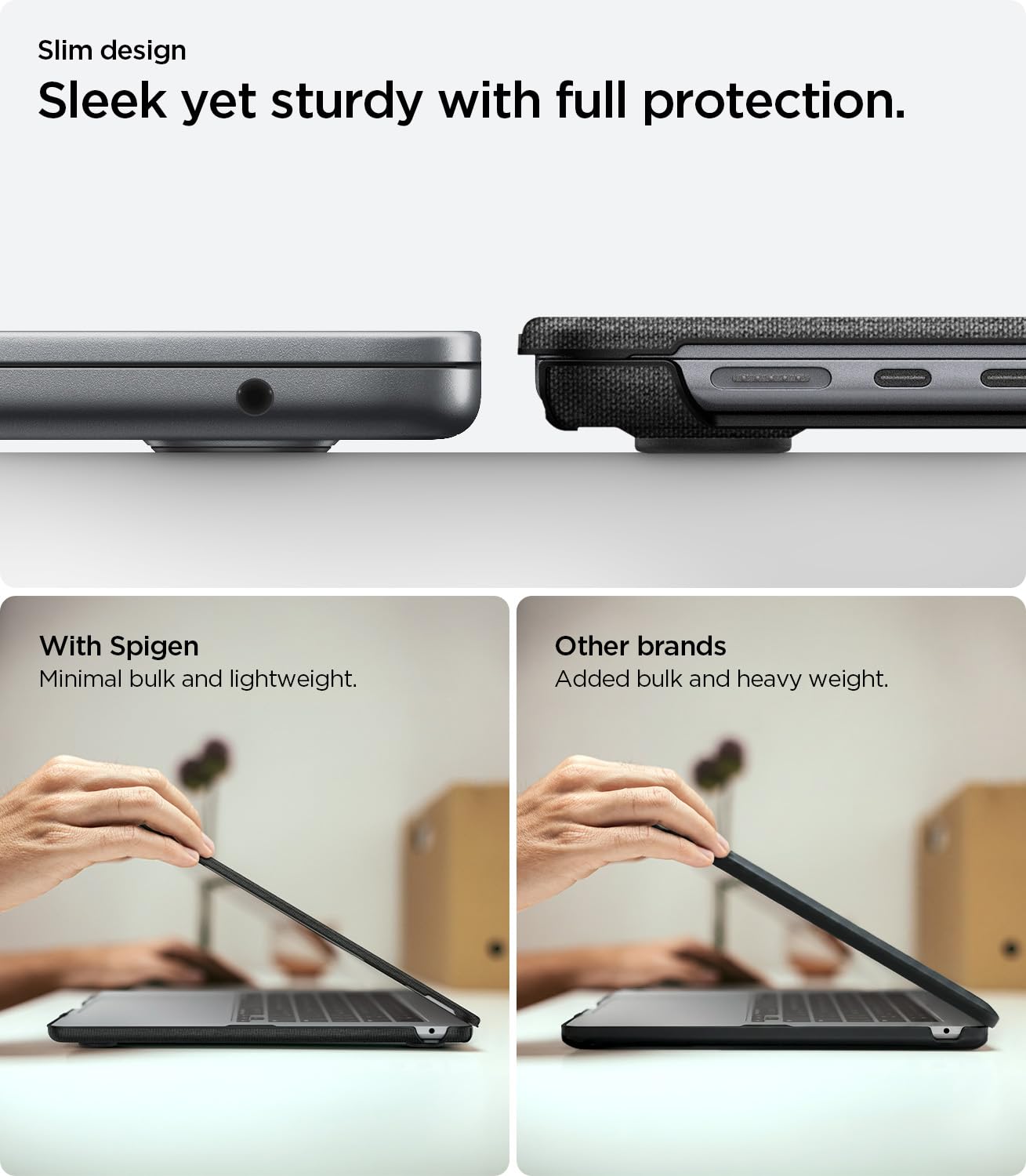 Spigen Cover Urban Fit Compatibile con MacBook Air 15 pollici 2026 M5 / 2025 M4 / 2024 M3 / 2023 M2 A2941, Custodia in Tessuto Anti-Impronta e Antigraffio - Nero