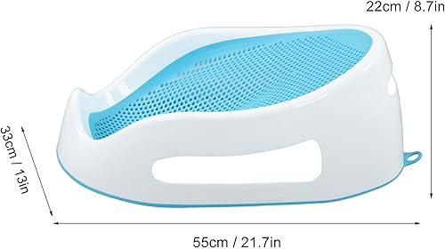 Miniatura 7 de Soporte de baño para bebé, TPE, de silicona suave, soporte de mentira, impermeable, antideslizante, para bebés de 0 a 6 meses, recién nacido (azul