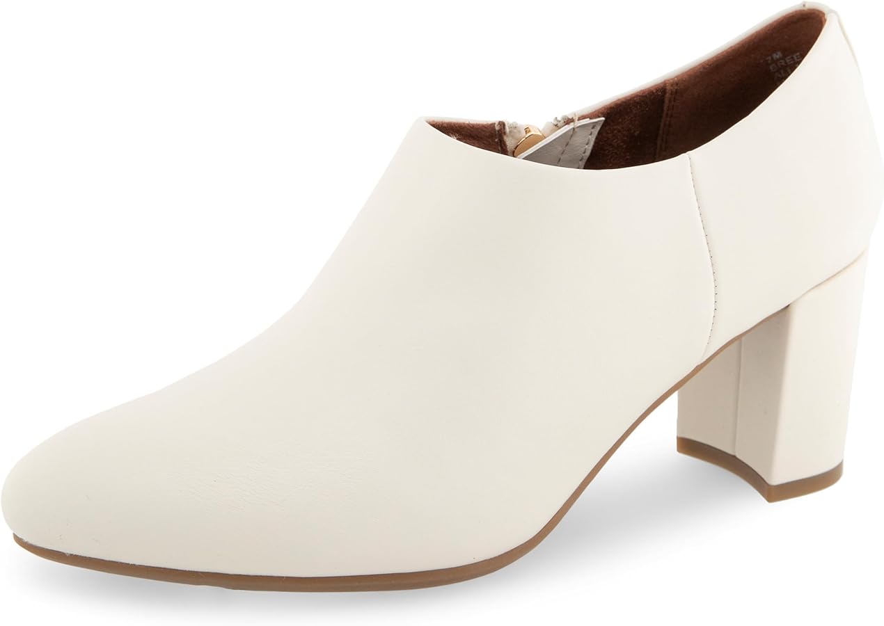 Amazon.com | Aerosoles Women's BREE Side Zip Shootie, Eggnog Faux
