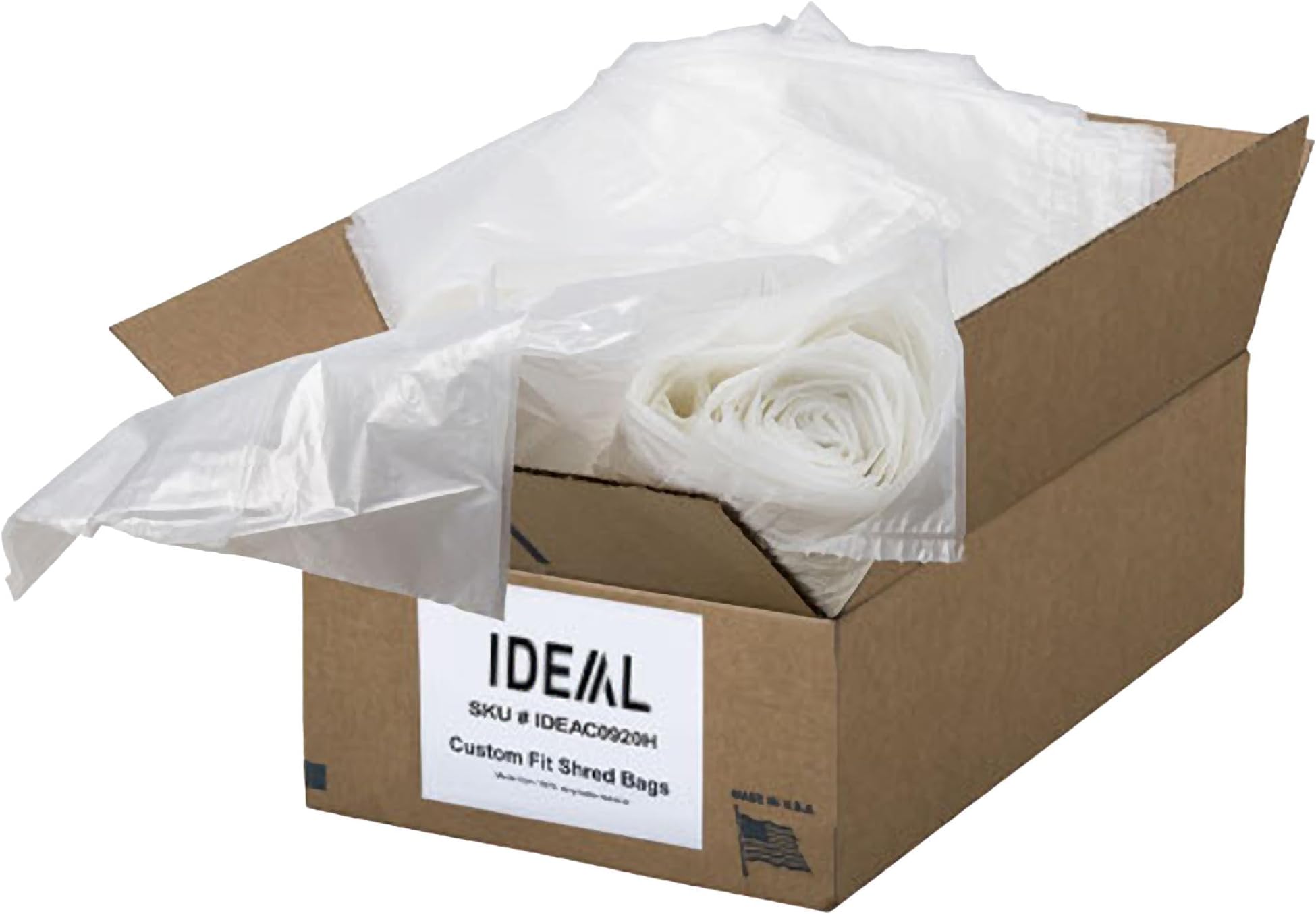 IDEAL AC0920H Shredder Bags – 20” x 47” Case of 80, Gusseted, 40-Gallon Capacity, Heavy-Duty Bags for IDEAL Shredder Models 2503, 2604, and 3104.