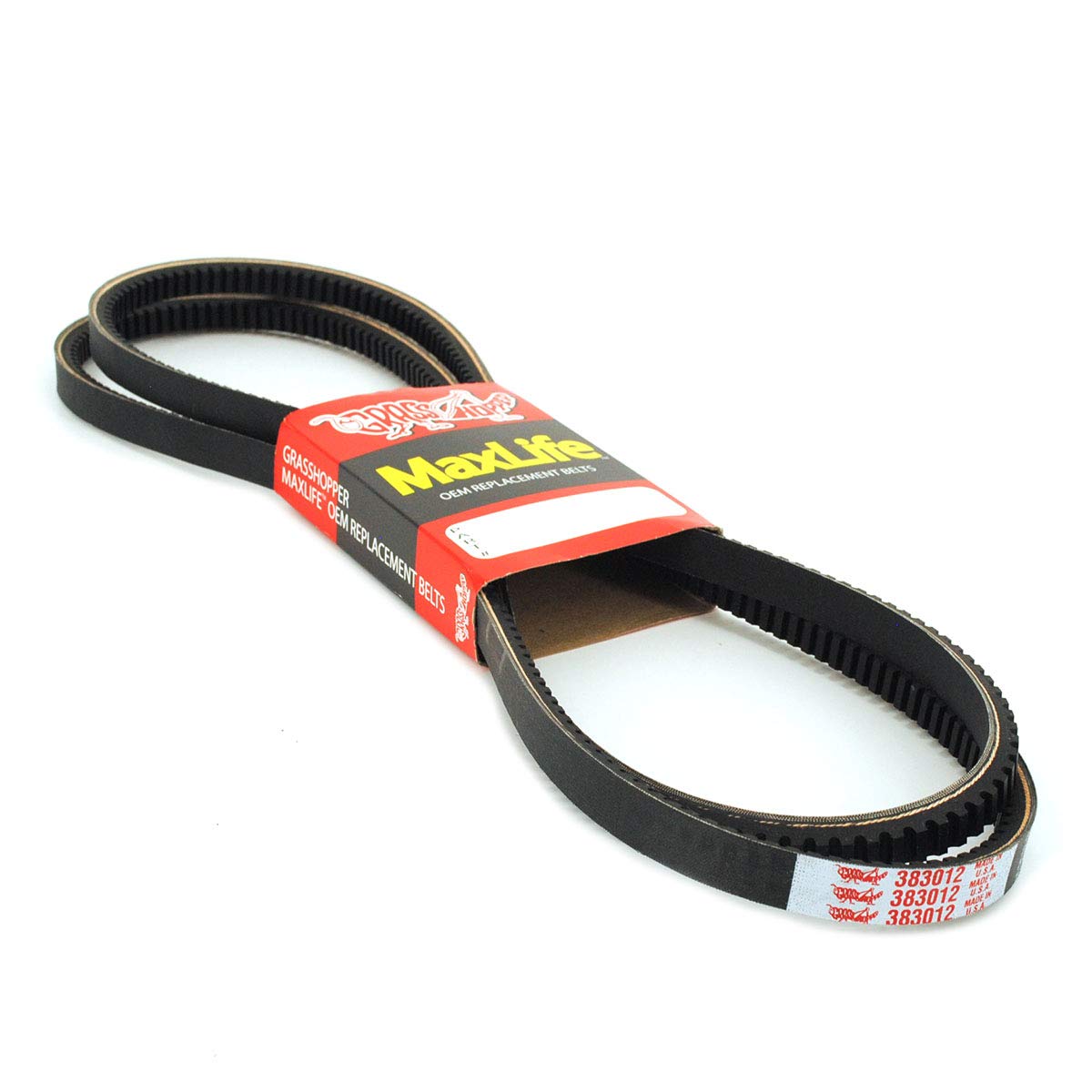 Grasshopper Mower MaxLife Belt, Designed to Specific Material, Dimensions, Shape, Construction and Pliability Standards That Ensure Superior Performance and Long Life, OEM 383012