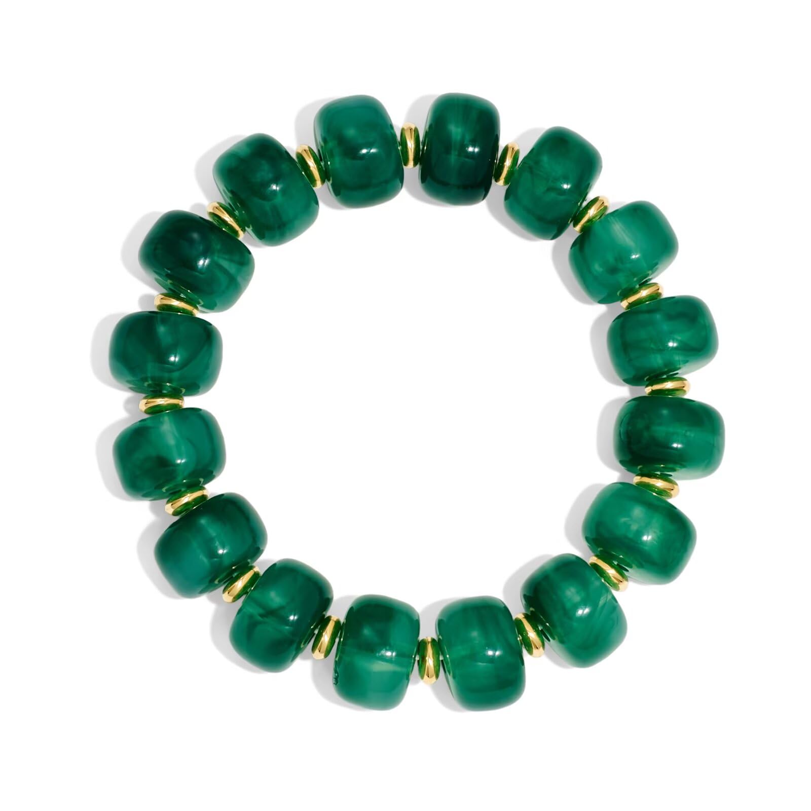 Bead Bracelet for Women Vibrant Color Resin Beads Bracelets Elastic Stretch Chunky Bracelet Boho Summer Beach Vacation Jewelry — view 10