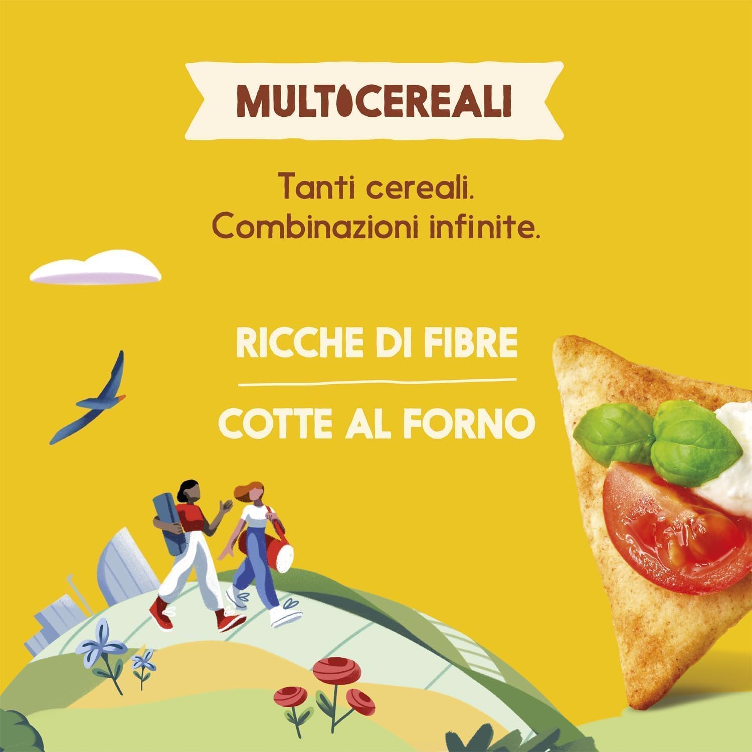 Italian Gourmet Bundle Ballaststoffreiche 5-Cerealien-Cracker 12x 170g + Italian Gourmet Polpa Gratis – Italienische Sfoglie Multicereali, ofengebackenes Snackgebäck für Aperitivo & Dips 2,04kg