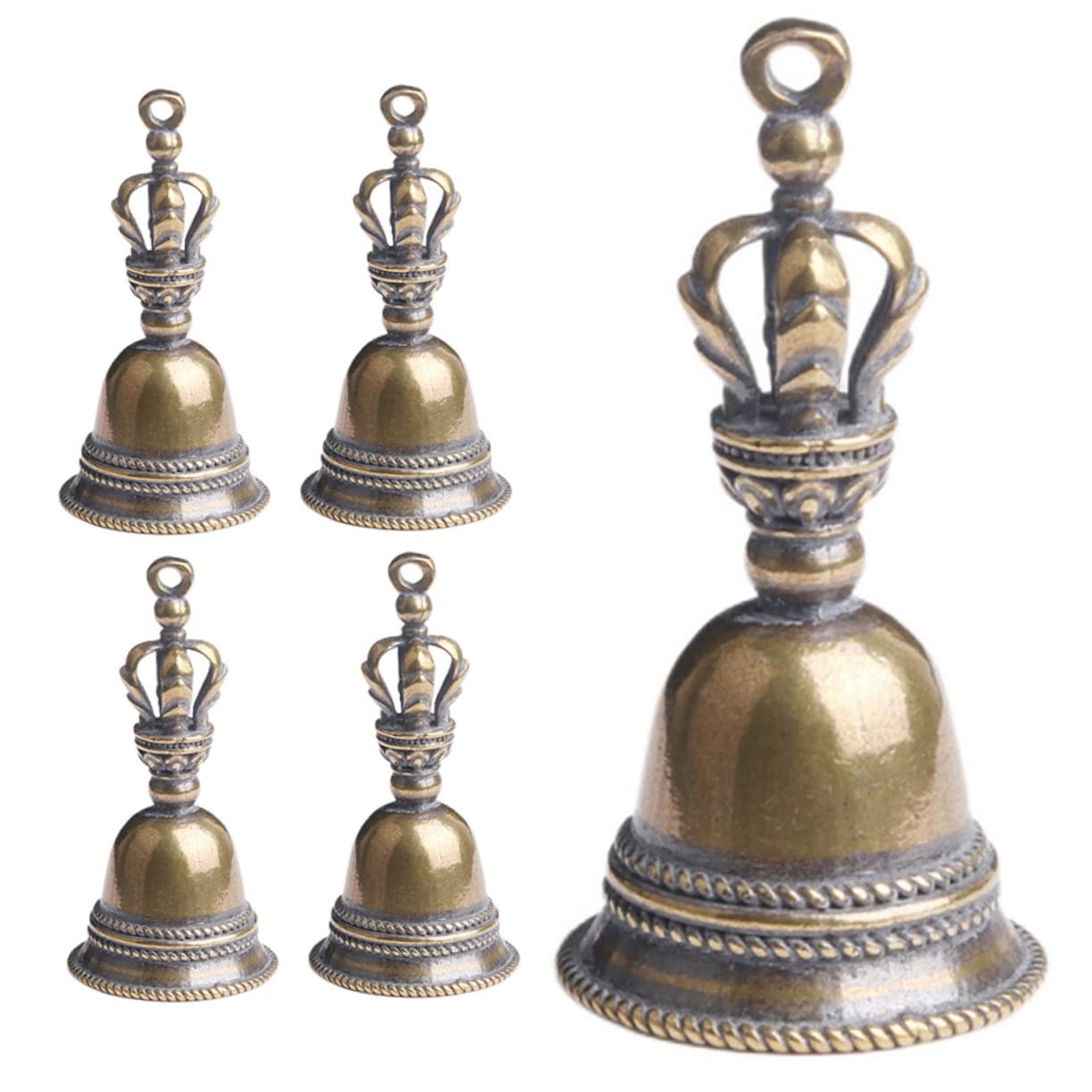 Amosfun 20 Pz portachiavi a campana anello ciondolo anello pendente bell chiamare campane campana dell'altare portachiavi musicale rituale dell'altare campane delle streghe ottone