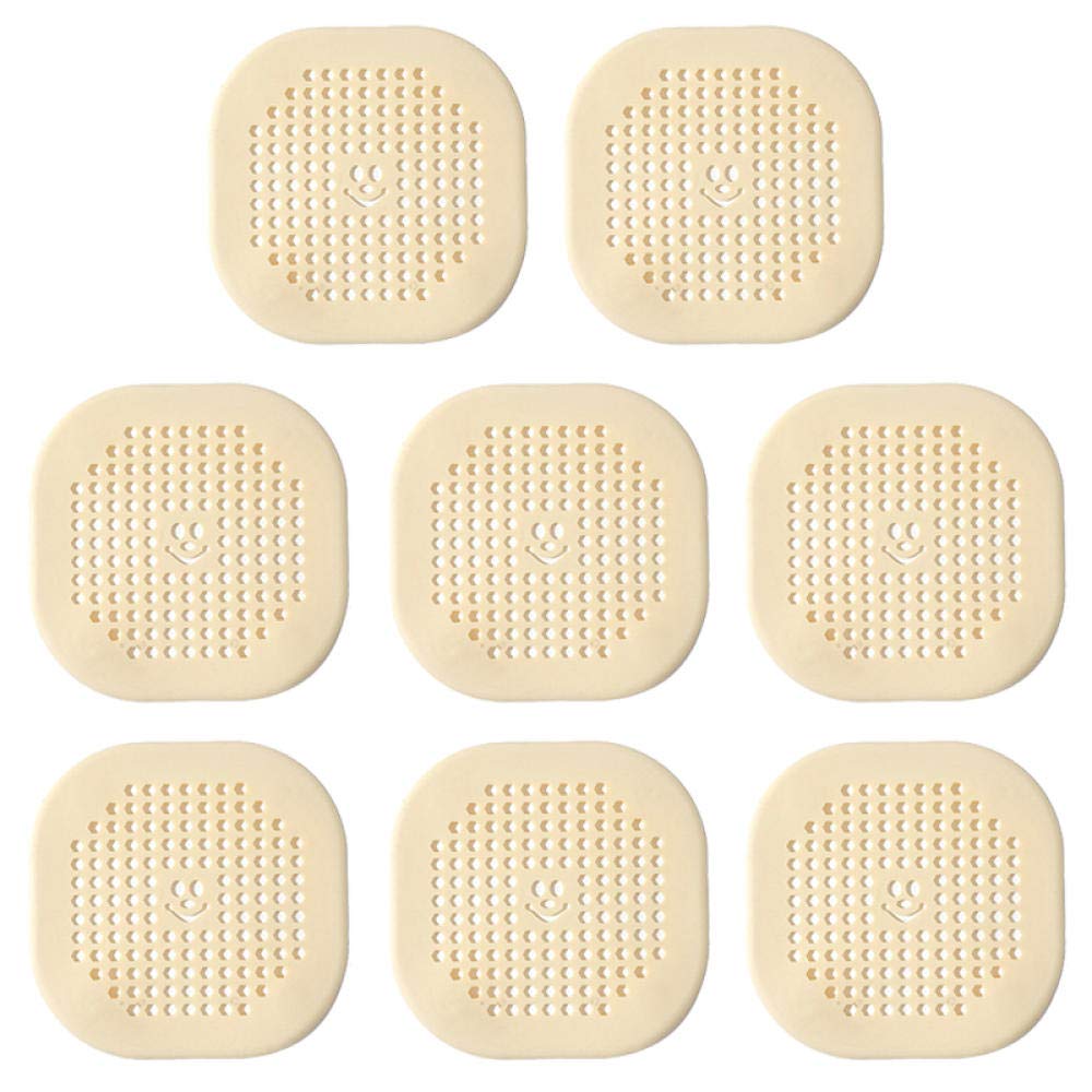 Lklnkvl 8 Pack Beige Placemats, Mat Plate Household Dish Anti-Scalding Coaster Plastic-8 Pack Pink_approximately 14X14cm(8 Pack Beige)