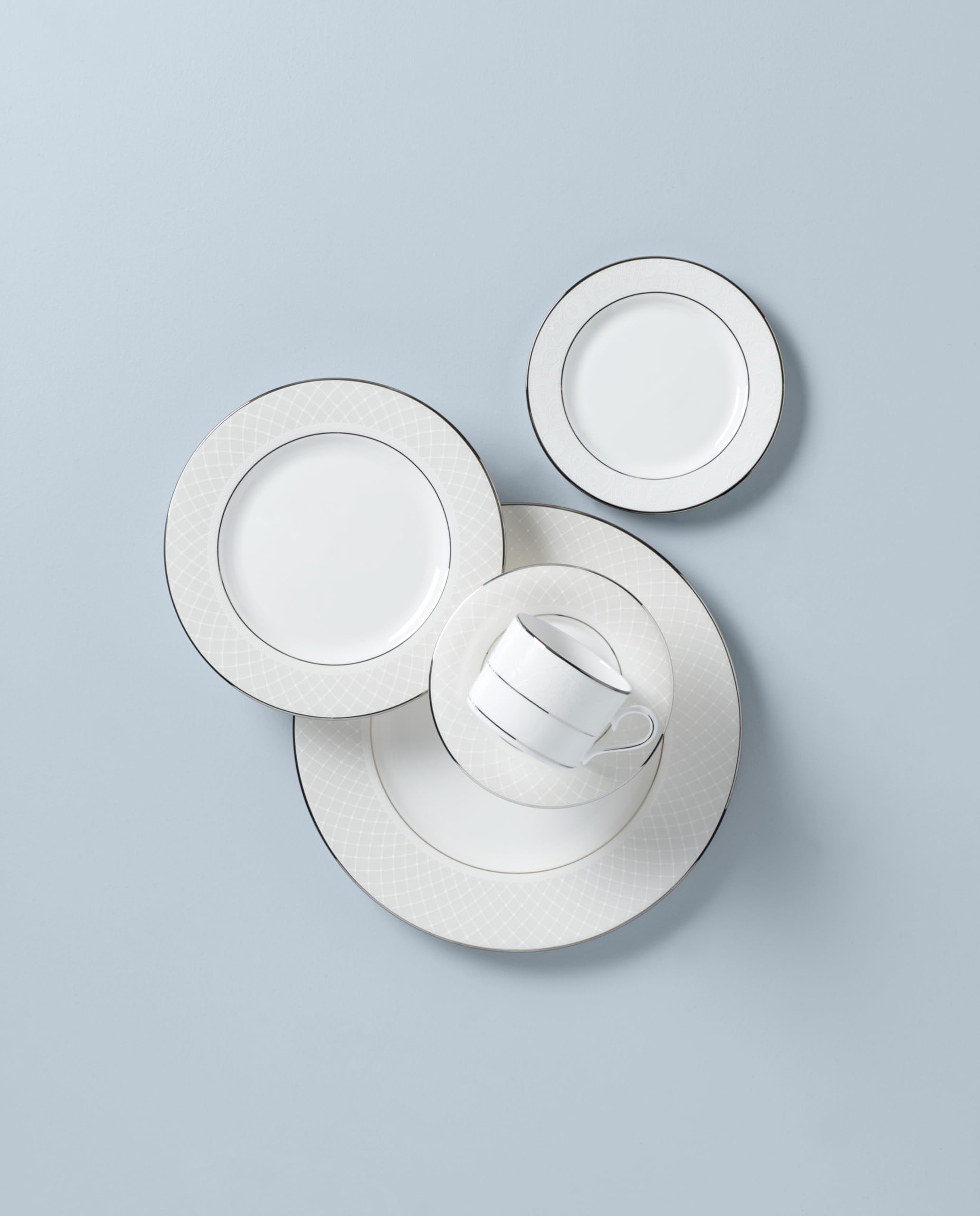 Lenox 762014 wenecka koronka 5-częściowa zastawa stołowa, porcelana kostna, biała
