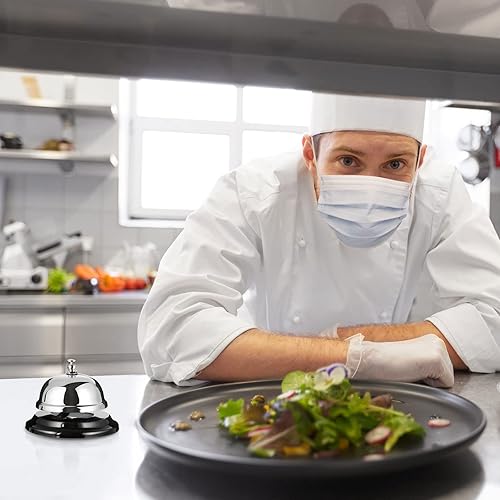 Miniatura 5 de Campana de servicio de 12 unidades, campanas de metal grandes de metal para la recepción, para cocina, restaurante, bar, hotel, escuela, áreas de