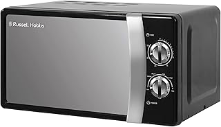 Russell Hobbs RHMM701B 17 Litre 700 W Black Solo Manual Microwave with 5 Power Levels, Ringer & Timer, Defrost Setting, Easy Clean