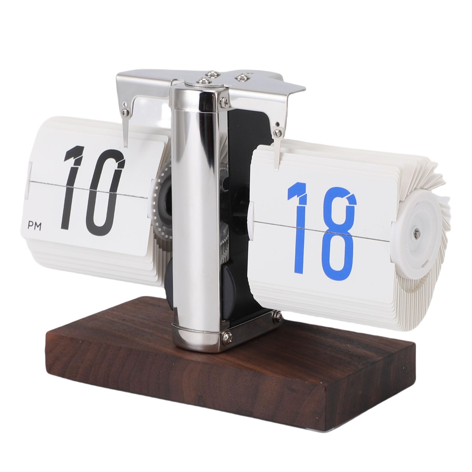 Bewinner Zegar Stołowy Retro z Mechanizmem Mechanicznym, Zasilany (WHITE)