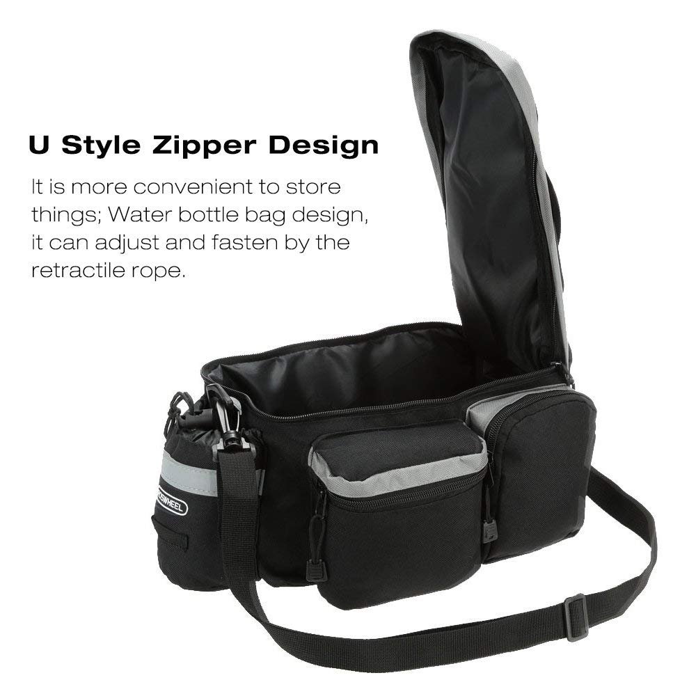 Waterproof Bicycle Pannier, Portable Multi-function Large Capacity Bicycle Pack Bike Pannier Carrying Luggage Package Rack Panniers Rear Seat Trunk Bag with Rainproof Cover