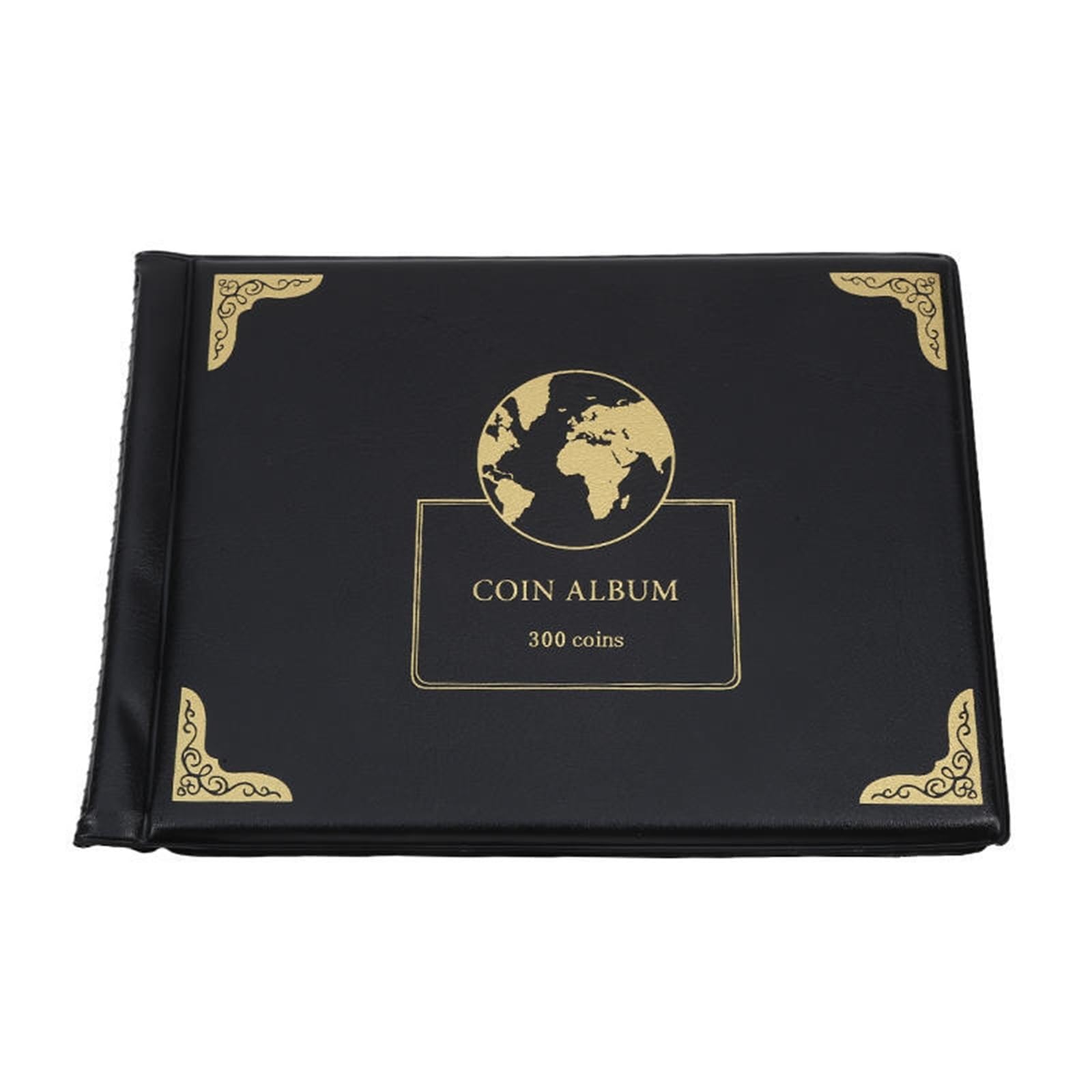 QuxetlRyz Coin Collection Album Coin Collection Supplies Holder Book for Collectors, 300 Bags Collector Organizer Storage Box Case Album for 20/25/27(Black)
