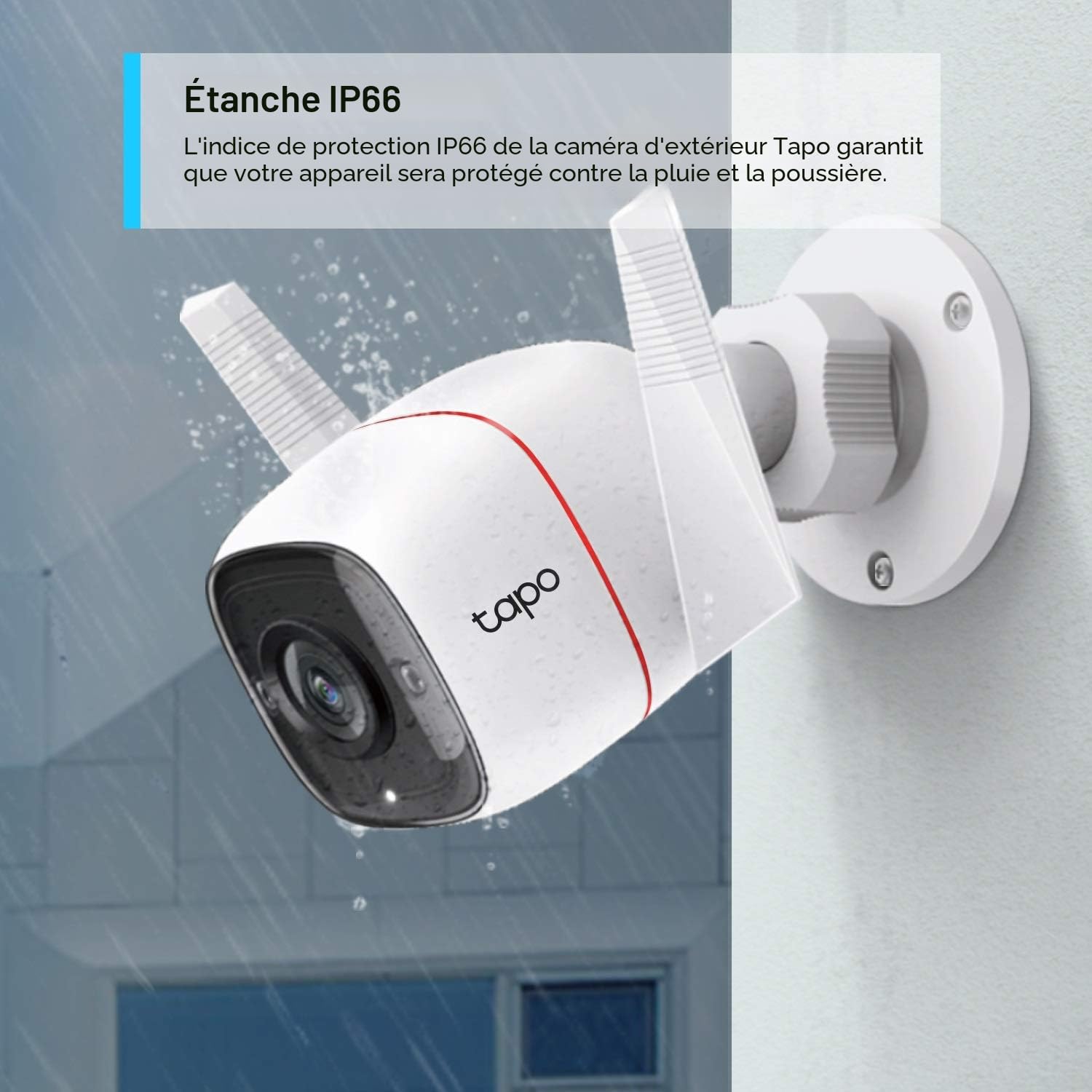 TP-Link Tapo 2K Outdoor Security Camera, Motion Detection, IP66 Weatherproof, Built-in Siren, 2-Way Audio, 3MP, Night Vision, Cloud &SD Card Storage, Works with Alexa & Google Home (Tapo C310)