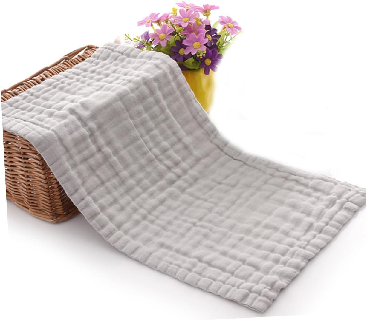 3pcs Soft Washcloths Muslin Facial Towels for Newborns Versatile Wipes for Sweat and Drool for Everyday Use Gentle Care for Grey