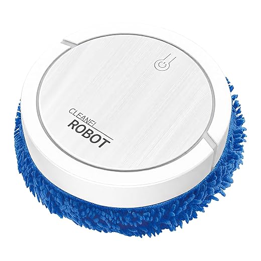 Small Robot Mop,Advanced Obstacle Avoidance,Robot mop Cleaner,Robot Mop, Ultra Silent,Aspiradora Robot Slim Design, Ideal for Pet Hair, Hard Floor,Carpet (White)