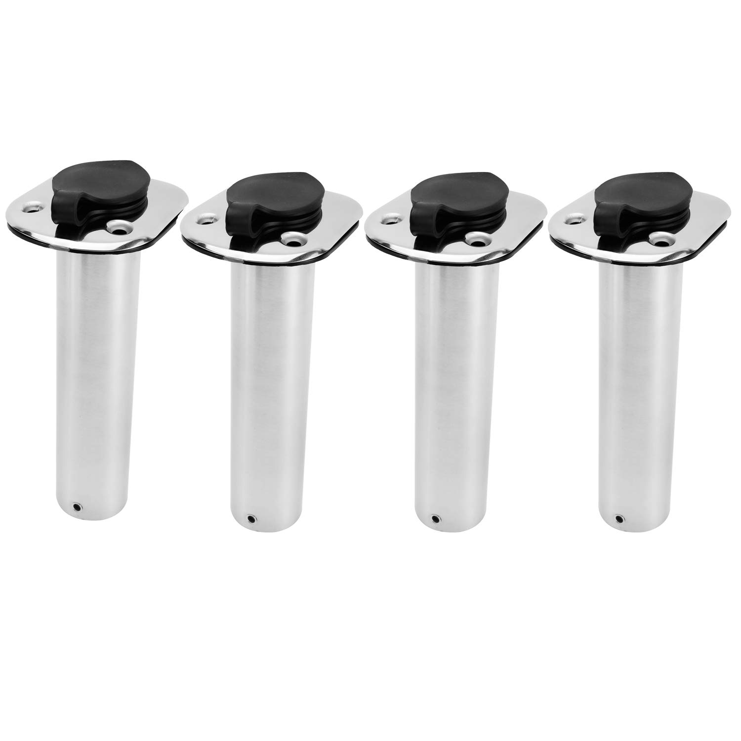 YaeMarine 4Pcs Stainless Steel Rod Holders with Rubber Cap, Liner, Gasket