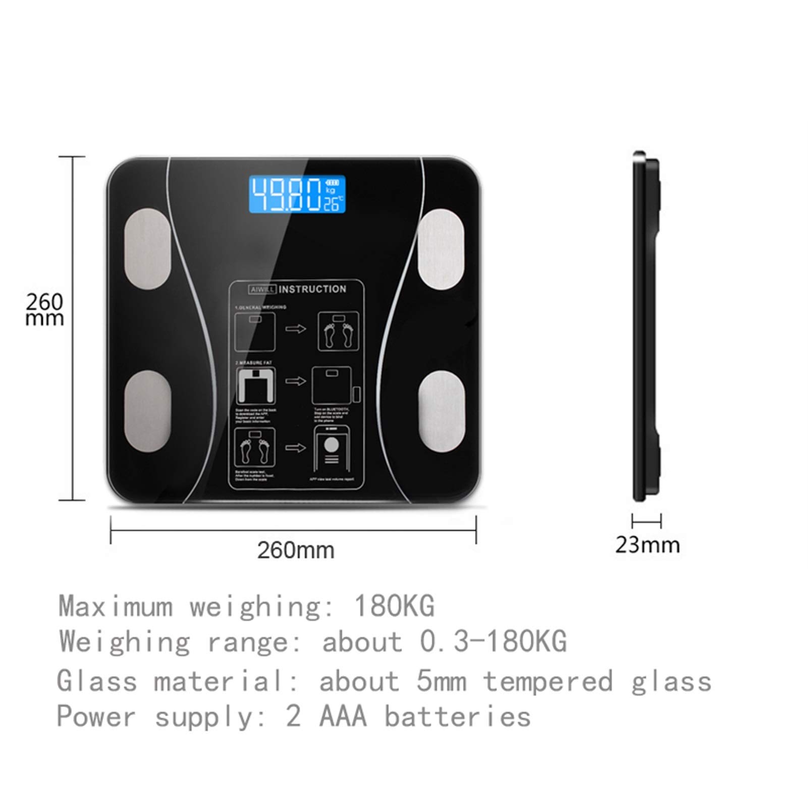 Design de Mode Balance de Graisse Corporelle Bluetooth Balance Nouveau Tuner Balance de Poids de Salle de Bain Numérique Analyseur de Composition Corporelle Balance de Pesage Numérique Intelligente s