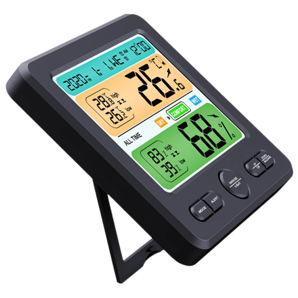 Practical Indoor Thermohygrometer Temperature and Humidity Easy Read Digital Clock