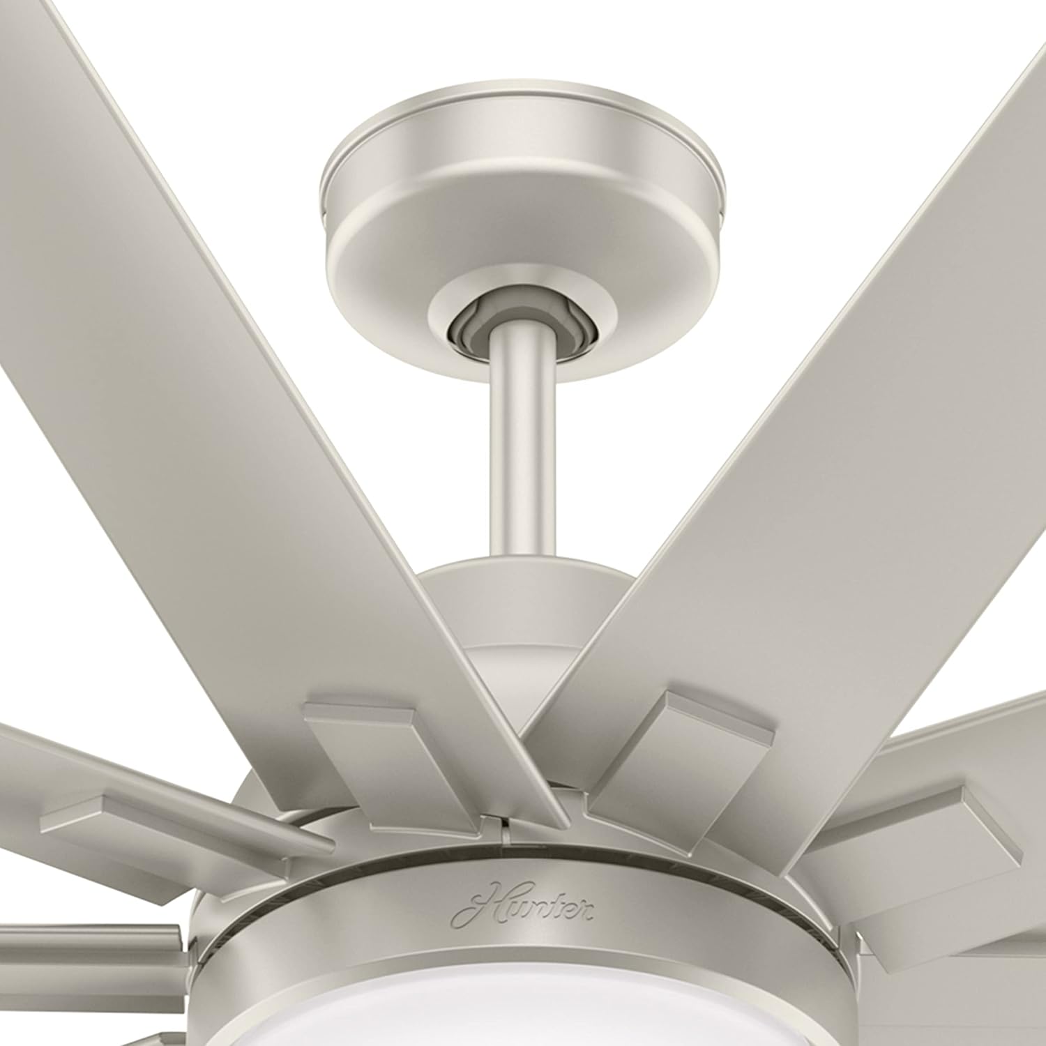 Hunter Fan 60 inch Contemporary Matte Nickel Finish Outdoor Ceiling Fan with Light Kit (Renewed)