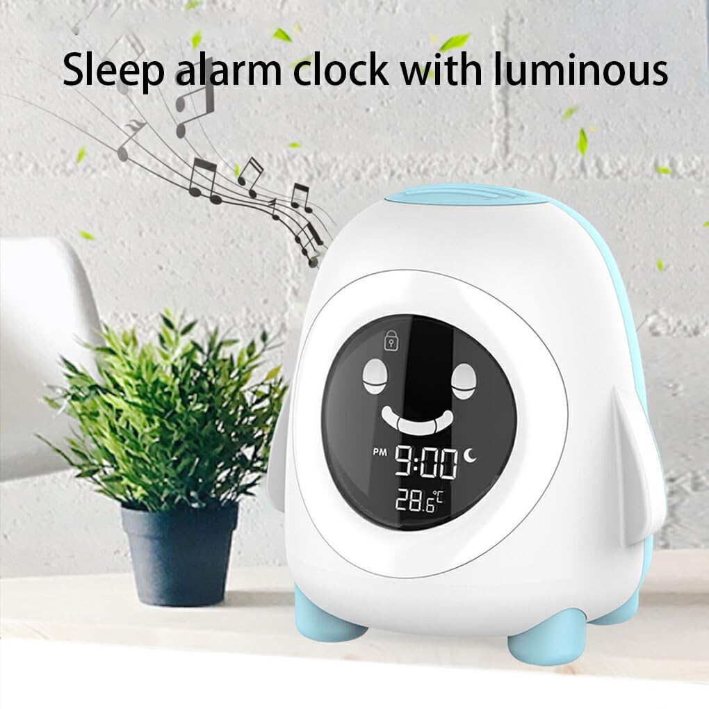IOIUSKKU Reloj Despertador Digital con Pantalla de Temperatura de Animales de Dibujos Animados para Oficina, guardería, mesita de Noche, Temporizador de Siesta, luz Nocturna