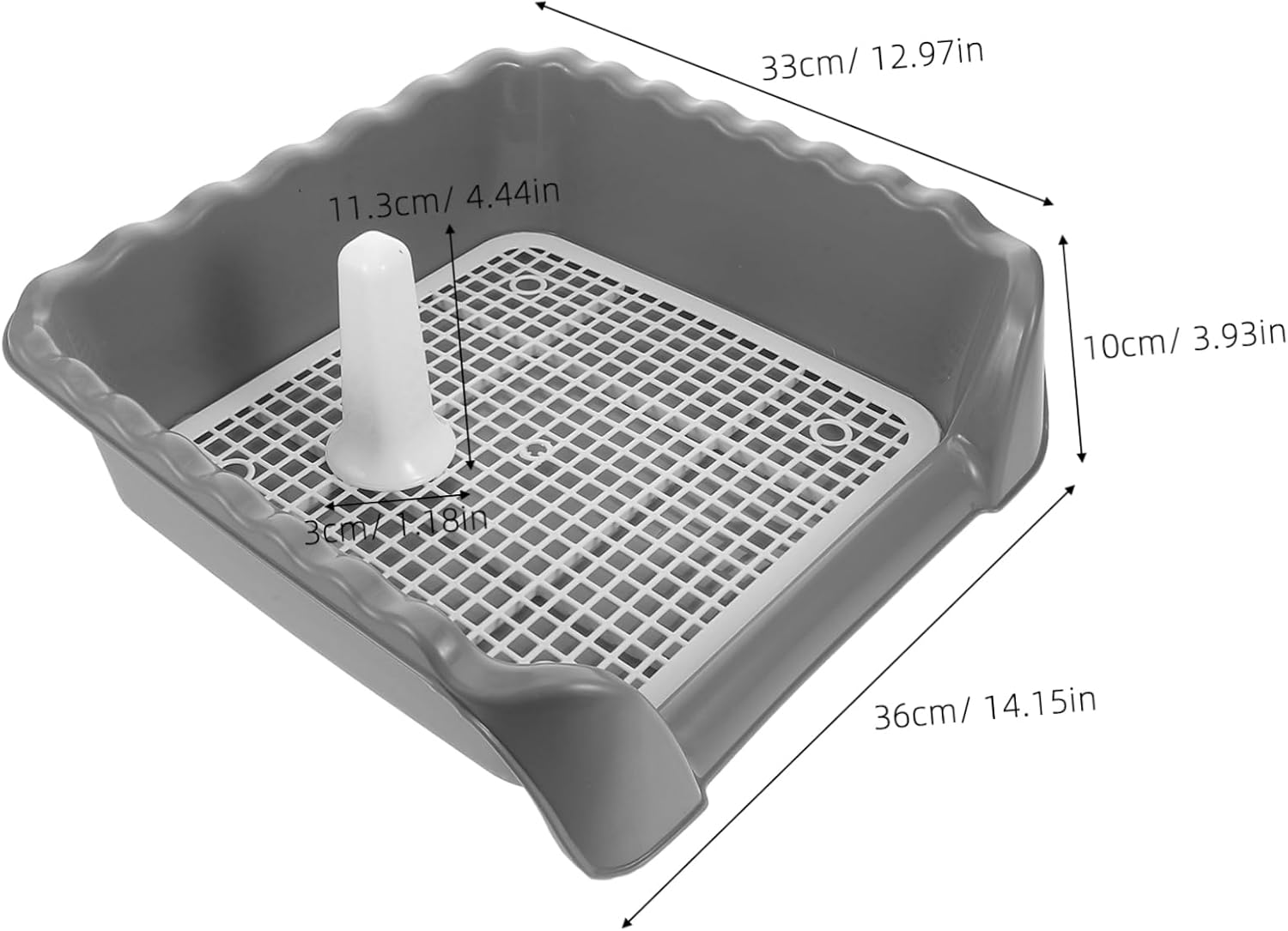 YARNOW Medium Indoor Dog Potty Tray with Induction Column Portable Puppy Toilet with Mesh Grid for Easy Cleanup and Training Reduces Accidents and Enhances Elimination Habits