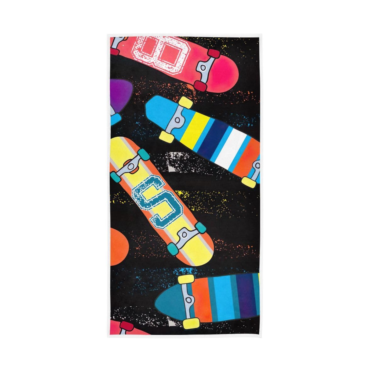 LSRCPD Skateboard Abstract Prints Face Towels for Bathroom, Hand Towels for Bathroom, Shower, Hotel, Spa 15 x 30 Inches